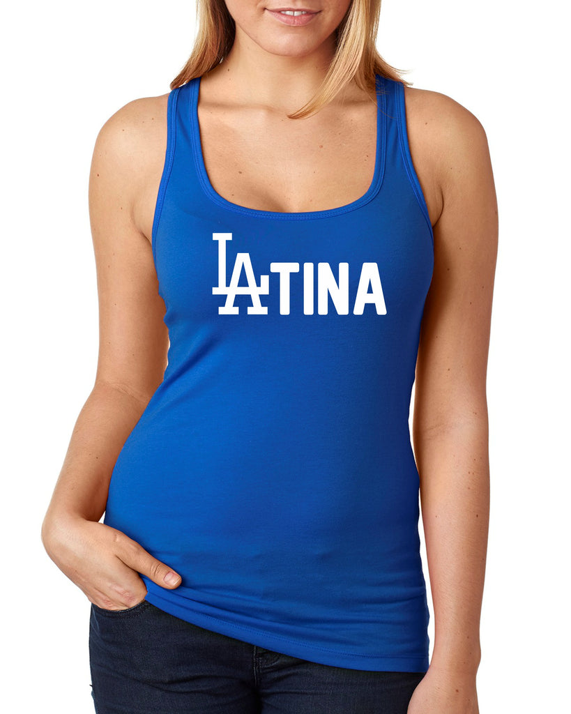 00-16 Dodgers LATINA Glitter Woman's Fitted workout Tank Top Fitness L –  Devious Decals and Apparel