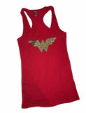 Wonder Woman FITTED Racerback Tank Top Womens workout top fitness gym Costume